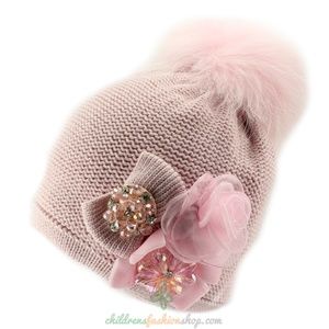 Barbaras Girls Warm Winter Pom Pom Beanie Hat